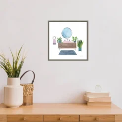 16" X 16" Bathroom I By Farida Zaman Framed Canvas Wall Art Green - Amanti Art -Home Decor Shop GUEST e2283db8 fca8 4a83 8c02 7f891a7c2b46