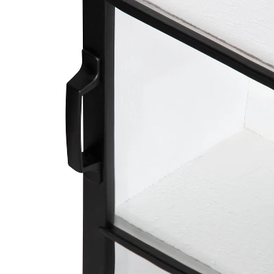 30" X 28" Barnhardt Decorative Wooden Wall Cabinet With 2 Sliding Glass Doors White - Kate & Laurel All Things Decor 2 30" X 28" Barnhardt Decorative Wooden Wall Cabinet With 2 Sliding Glass Doors White - Kate & Laurel All Things Decor - Image 2