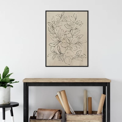 22" X 30" Outlined Leaves I By Asia Jensen Framed Canvas Wall Art Black - Amanti Art 4 22" X 30" Outlined Leaves I By Asia Jensen Framed Canvas Wall Art Black - Amanti Art - Image 4