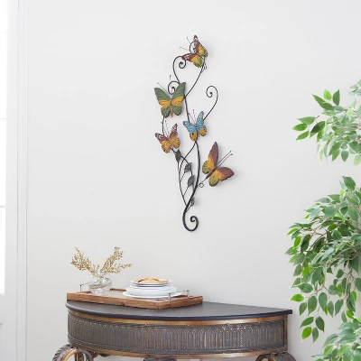 29" X 15" Iron Eclectic Butterfly Wall Décor - Olivia & May 1 29" X 15" Iron Eclectic Butterfly Wall Décor - Olivia & May