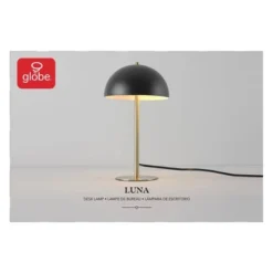 15" Luna Desk Lamp With Brass Accents Matte Black - Globe Electric -Home Decor Shop GUEST e44bbe9b 9657 44b4 a456 48ec6c541301
