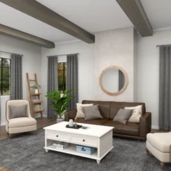 Wood Beaded Frame Wall Mirror With Distressing Light Brown - Olivia & May -Home Decor Shop GUEST e457cf65 af10 4d16 81b2 a3b56f77f009