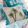 Beach Days Palm Tassel Decorative Throw Pillow Natural - Homthreads