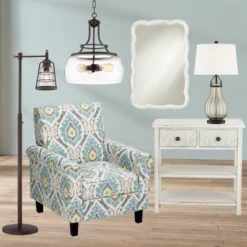 Franklin Iron Works Arian Rustic Farmhouse Table Lamp 27 1/2" Tall Oil Rubbed Bronze Fluted Mercury Glass White Drum Shade For Bedroom Living Room -Home Decor Shop GUEST e4e68e21 458f 49f2 9a60 077f6e63f928