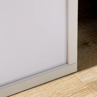 HOMCOM Modern Floor Lamp With Shelves & Dual Ambient Lighting, Tall Standing Lamp For Living Room, Bedroom, Fabric Lampshade, White 5 HOMCOM Modern Floor Lamp With Shelves & Dual Ambient Lighting, Tall Standing Lamp For Living Room, Bedroom, Fabric Lampshade, White - Image 5