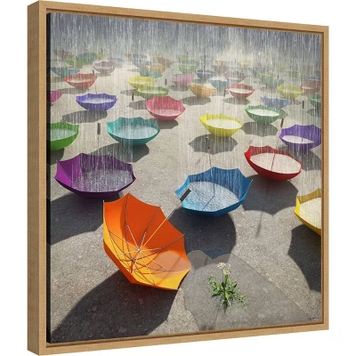 16" X 16" Downpour By Cynthia Decker Framed Canvas Wall Art - Amanti Art 1 16" X 16" Downpour By Cynthia Decker Framed Canvas Wall Art - Amanti Art