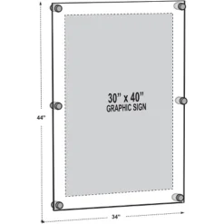 Azar Displays Floating Acrylic Wall Frame With Silver Stand Off Caps: 30" X 40" Graphic Size, Overall Frame Size: 34" X 44", 1-Pack 11 Azar Displays Floating Acrylic Wall Frame With Silver Stand Off Caps: 30" X 40" Graphic Size, Overall Frame Size: 34" X 44", 1-Pack -Home Decor Shop GUEST e597b7f5 6563 44ef bffc 2fec580a2441