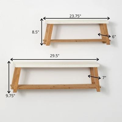Sullivans Bench-Seat-Shaped Wall Shelf Set Of 2, 9.75"H & 8.5"H White 5 Sullivans Bench-Seat-Shaped Wall Shelf Set Of 2, 9.75"H & 8.5"H White - Image 5