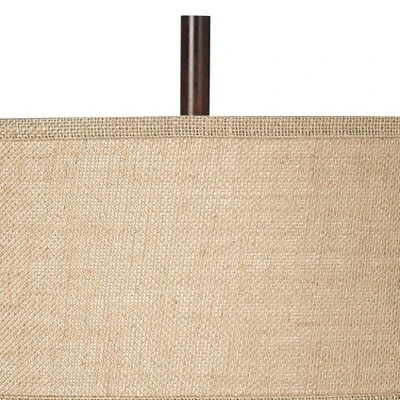 Franklin Iron Works Tremont Modern Mid Century Table Lamps 31 1/2" Tall Set Of 2 Rich Bronze Iron Burlap Fabric Drum Shade For Bedroom Living Room 2 Franklin Iron Works Tremont Modern Mid Century Table Lamps 31 1/2" Tall Set Of 2 Rich Bronze Iron Burlap Fabric Drum Shade For Bedroom Living Room - Image 2