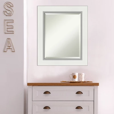 22" X 26" Eva White Framed Wall Mirror Silver - Amanti Art 3 22" X 26" Eva White Framed Wall Mirror Silver - Amanti Art - Image 3