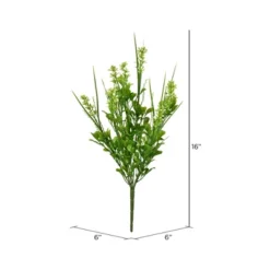 Vickerman 16" Artificial UV Coated Green Butterfly Bush 2/pk