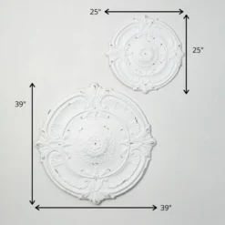 Sullivans Brushed White Wall Medallions Set Of 2, 39"H & 25"H White 5 Sullivans Brushed White Wall Medallions Set Of 2, 39"H & 25"H White -Home Decor Shop GUEST e9cc137b 1e8e 4f9f 95b0 bb0e01f3cf7a