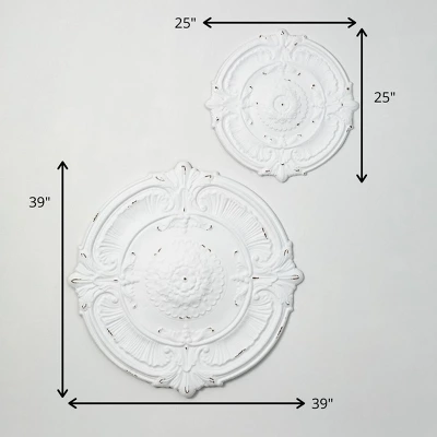 Sullivans Brushed White Wall Medallions Set Of 2, 39"H & 25"H White 3 Sullivans Brushed White Wall Medallions Set Of 2, 39"H & 25"H White - Image 3