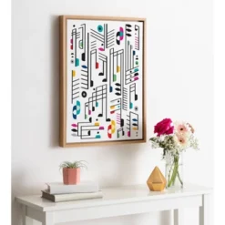 18" X 24" Sylvie Music Notes Framed Canvas Wall Art By Rachel Lee Natural - Kate And Laurel -Home Decor Shop GUEST ea5c1c50 ff8e 4be8 8834 3d65fda31a20