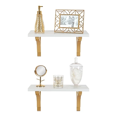 18" Corblynd Traditional Wood Wall Shelf White - Kate & Laurel All Things Decor 6 18" Corblynd Traditional Wood Wall Shelf White - Kate & Laurel All Things Decor - Image 6