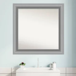 32" X 32" Non-Beveled Peak Polished Nickel Bathroom Wall Mirror - Amanti Art -Home Decor Shop GUEST eb12170f fa9f 4c2b 9e17 282dede2ac10