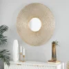 Contemporary Iron Metal Starburst Wall Mirror Gold - CosmoLiving By Cosmopolitan