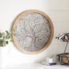 Wooden Tree Embossed Wall Decor Brown - Olivia & May