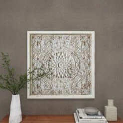 Metal Scroll Wall Decor With Embossed Details - Olivia & May -Home Decor Shop GUEST ec5c42ca e2a1 443a 85e4 dbf2fa4f3437