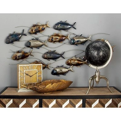 24" X 45" Metal Fish Indoor Outdoor Wall Decor Multi Colored - Olivia & May 13 24" X 45" Metal Fish Indoor Outdoor Wall Decor Multi Colored - Olivia & May - Image 13
