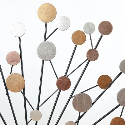 LuxenHome Silver, Black, And Gold Iron Metal Round Abstract Wall Decor 4 LuxenHome Silver, Black, And Gold Iron Metal Round Abstract Wall Decor - Image 4