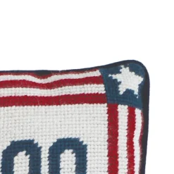 C&F Home 6.5" X 9" 2000 July 4th Needlepoint Petite Throw Pillow