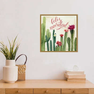 16" X 16" Christmas Cactus I Feliz Navidad By Grace Popp Framed Canvas Wall Art - Amanti Art 5 16" X 16" Christmas Cactus I Feliz Navidad By Grace Popp Framed Canvas Wall Art - Amanti Art - Image 5