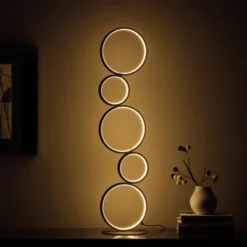 38.5" Else Nordic 5-Ring Shaped Metal Table Lamp (Includes LED Light Bulb) Black - Ore International -Home Decor Shop GUEST ef80d6b4 6cd2 44ce b24c df3b6e2ab8a8