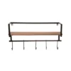 Transpac Metal Black Everyday Shelf With Hooks