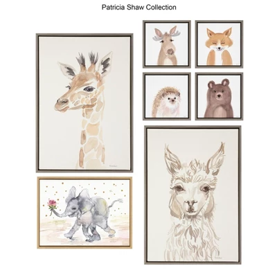 23" X 33" Sylvie Watercolor Alpaca Framed Canvas Wall Art By Patricia Shaw Gray - Kate And Laurel 4 23" X 33" Sylvie Watercolor Alpaca Framed Canvas Wall Art By Patricia Shaw Gray - Kate And Laurel - Image 4