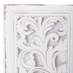 Set Of 2 Wood Floral Intricately Carved Scroll Wall Decors White - Olivia & May -Home Decor Shop GUEST f1737d35 7773 48c9 ab81 5b75dc2d07a5