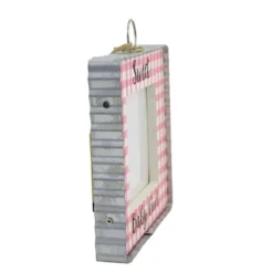 Round Top Collection 7.0" Baby Girl Photo Frame Pink Gingham Plaid - Single Image Frames