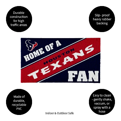 Evergreen Houston Texans, Team Turf Mat- 28 X 16 Inches Indoor Outdoor Doormat 2 Evergreen Houston Texans, Team Turf Mat- 28 X 16 Inches Indoor Outdoor Doormat - Image 2