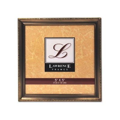 Lawrence Frames Antique Brass 5x5 Picture Frame - Bead Border Design 11455 1 Lawrence Frames Antique Brass 5x5 Picture Frame - Bead Border Design 11455