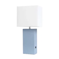 21" Lexington Leather Base Modern Home Decor Bedside Table Lamp With USB Charging Port And Fabric Shade - Lalia Home 38 21" Lexington Leather Base Modern Home Decor Bedside Table Lamp With USB Charging Port And Fabric Shade - Lalia Home -Home Decor Shop GUEST f58ce6cb 91f2 472c a45f 8882a4f0c54d