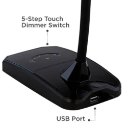 360 Lighting Ricky Modern Desk Lamp 13 3/4" High Black With USB Charging Port LED Gooseneck Touch On Off Dimmer For Bedroom Bedside Office House Desk -Home Decor Shop GUEST f6c0af71 5cb5 4e86 a624 863844c97f0a