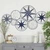 Metal Stars Indoor Outdoor Compass Wall Decor Blue - Olivia & May