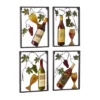 Set Of 4 Metal Wine Wall Decors With Grapes Detailing - Olivia & May