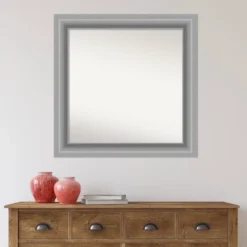 32" X 32" Non-Beveled Peak Polished Nickel Bathroom Wall Mirror - Amanti Art -Home Decor Shop GUEST f979afd9 0c0c 48c9 8301 52fdd43b07c7