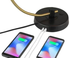 Possini Euro Design Modern Mid Century Desk Lamp 28 1/2" Tall Warm Gold Black With Dual USB Charging Ports For Bedroom Living Room Office Reading Home -Home Decor Shop GUEST f9c47d67 9358 47c7 884e 9ac57a4ca8b4