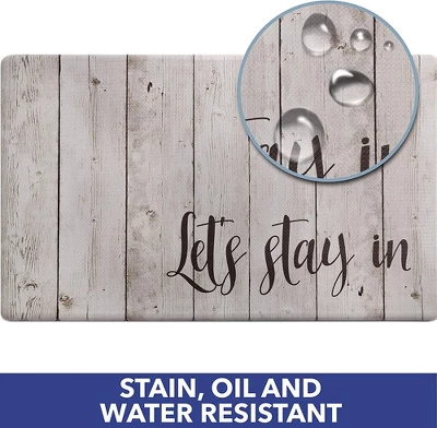 J&V TEXTILES Anti Fatigue Kitchen Mat Cushioned Anti Fatigue, Non Slip Waterproof Mat Standing Desk, 20x36x1/2 Inches (Let's Stay In) 1 J&V TEXTILES Anti Fatigue Kitchen Mat Cushioned Anti Fatigue, Non Slip Waterproof Mat Standing Desk, 20x36x1/2 Inches (Let's Stay In)