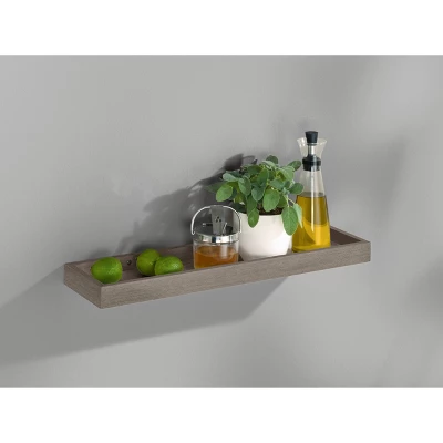 15.7" X 5.9" Wall Shelf With Rim Brown - Dolle Shelving 1 15.7" X 5.9" Wall Shelf With Rim Brown - Dolle Shelving