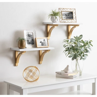 18" Corblynd Traditional Wood Wall Shelf White - Kate & Laurel All Things Decor 4 18" Corblynd Traditional Wood Wall Shelf White - Kate & Laurel All Things Decor - Image 4
