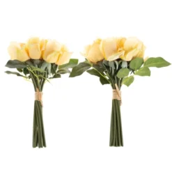 Rose Artificial Flowers - 24Pc Real Touch 11.5-Inch Fake Flower Set With Stems For Home Décor, Wedding, Or Bridal/Baby Showers By Pure Garden (Yellow) 6 Rose Artificial Flowers - 24Pc Real Touch 11.5-Inch Fake Flower Set With Stems For Home Décor, Wedding, Or Bridal/Baby Showers By Pure Garden (Yellow) -Home Decor Shop GUEST fb2d144f 85bd 457f a437 b47a47241cc1