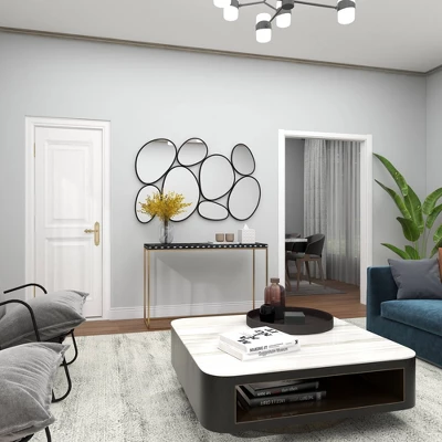 Metal Bubble Cluster Oval Wall Mirror Black - Olivia & May 7 Metal Bubble Cluster Oval Wall Mirror Black - Olivia & May - Image 7