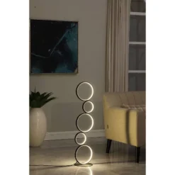 38.5" Else Nordic 5-Ring Shaped Metal Table Lamp (Includes LED Light Bulb) Black - Ore International -Home Decor Shop GUEST fca4eac2 db5a 4754 81c6 8fd87834fc66