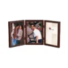 Lawrence Frames 4x6 Hinged Triple Walnut Wood Picture Frame - Gallery Collection 755646T