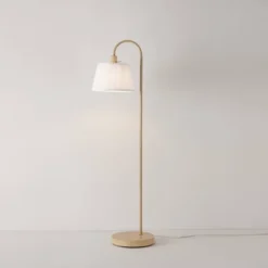 68" Maris Light Faux Wood Floor Lamp With White Patten Shade - Globe Electric -Home Decor Shop GUEST fe499ee0 d694 439e 9334 e144c7360ece