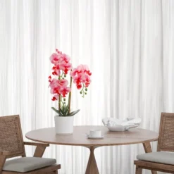 Forever Leaf Pink Orchid Artificial Plant In White Ceramic Pot, Indoor Artificial Plant For Home Decor 9 Forever Leaf Pink Orchid Artificial Plant In White Ceramic Pot, Indoor Artificial Plant For Home Decor -Home Decor Shop GUEST ff9ee20d 8a53 496b a6c3 66b31f849ec3