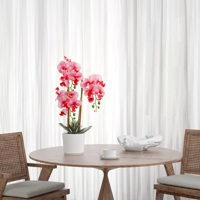 Forever Leaf Pink Orchid Artificial Plant In White Ceramic Pot, Indoor Artificial Plant For Home Decor 4 Forever Leaf Pink Orchid Artificial Plant In White Ceramic Pot, Indoor Artificial Plant For Home Decor - Image 4